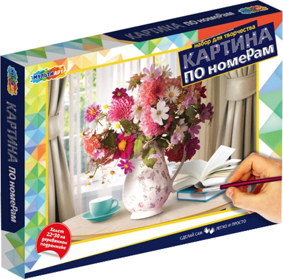 Изображение товара Картина по номерам MultiArt Цветы в графине / CANV22X30-FLOPWHIT