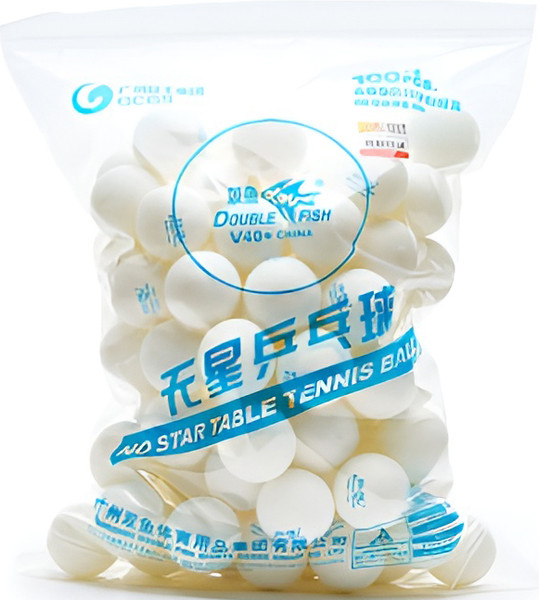Изображение товара Набор мячей для настольного тенниса Double Fish No-Star Ball V40+PU (100шт, белый)
