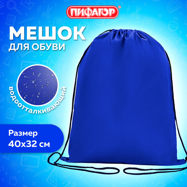 Изображение товара Мешок для обуви Пифагор 271617 (синий)