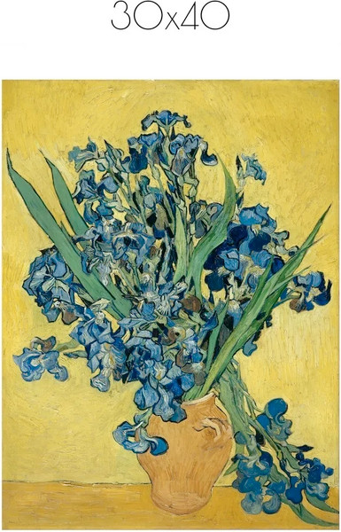 Изображение товара Постер Citydecor Ваза с ирисами на желтом фоне. Винсент ван Гог (30x40)