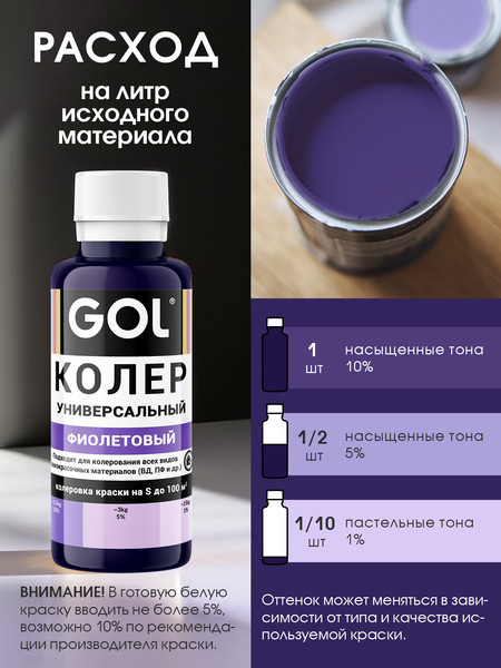 Изображение товара Колеровочная паста GOL №68 (фиолетовый)