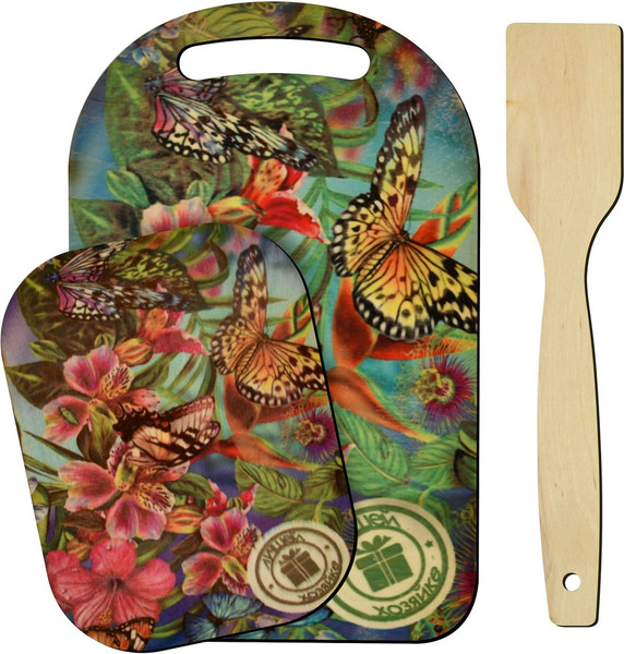 Изображение товара Разделочная доска Мультидом Яркое лето МБ18-393 (с подставкой и лопаткой)