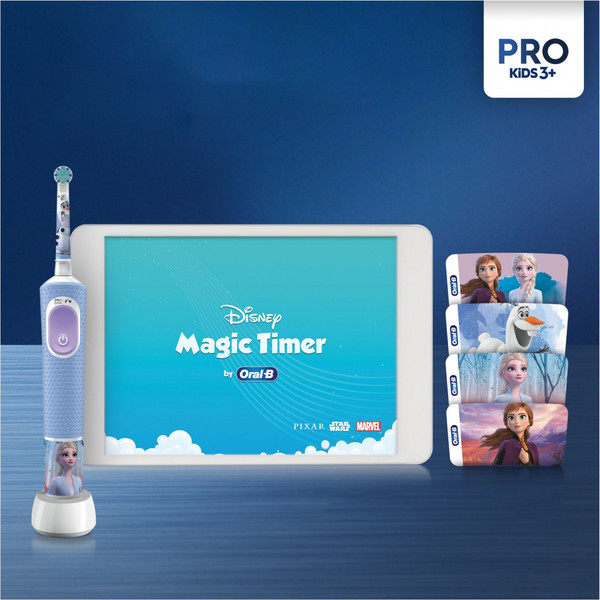 Изображение товара Электрическая зубная щетка Oral-B Vitality Pro Kids Frozen + насадки Frozen 4шт