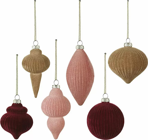 Изображение товара Набор елочных игрушек Tkano New Year Essential Velvet mood / TK24-NY_DEC0012 (6шт)