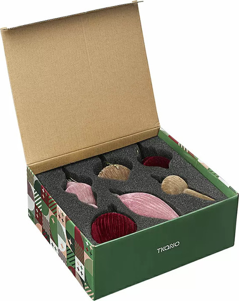 Изображение товара Набор елочных игрушек Tkano New Year Essential Velvet mood / TK24-NY_DEC0012 (6шт)