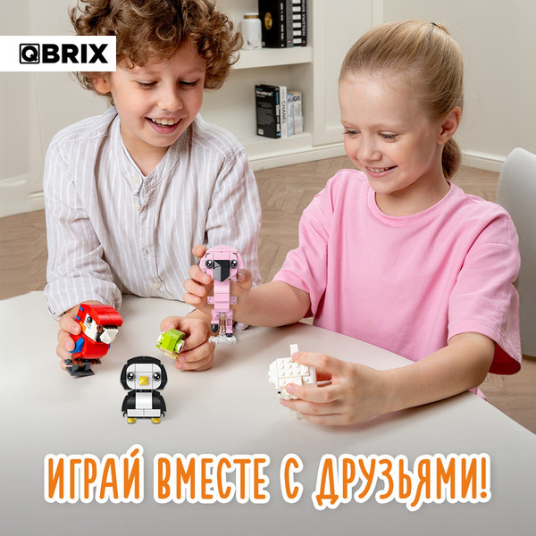 Изображение товара Конструктор QBRIX Kids Зоопарк. Фламинго 30052