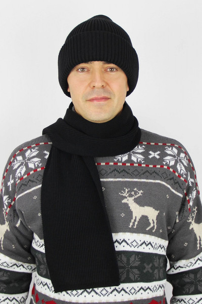 Изображение товара Шарф Polesie 175x19 / 3С3236-Д43 (глубокий черный)