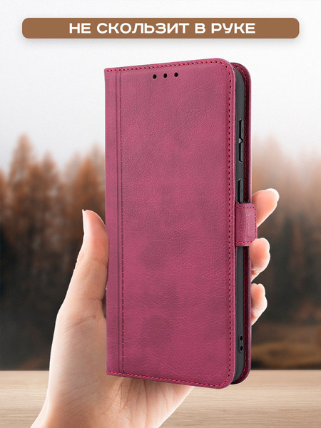 Изображение товара Чехол-книжка Case Book для Redmi A3/Poco C61 4G/A3X 4G с магнитной застежкой (темно-красный)