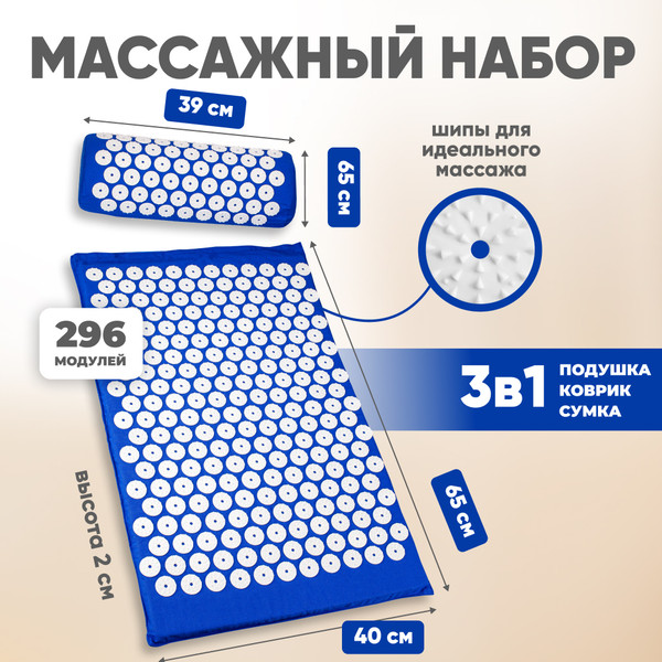 Изображение товара Массажный коврик Solmax&Fitness С валиком / SM90960