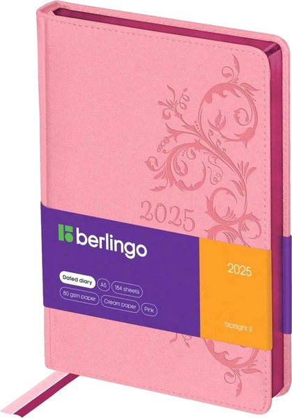Изображение товара Ежедневник Berlingo Starlight S 2025 А5 / DD5_84503 (184л, розовый)