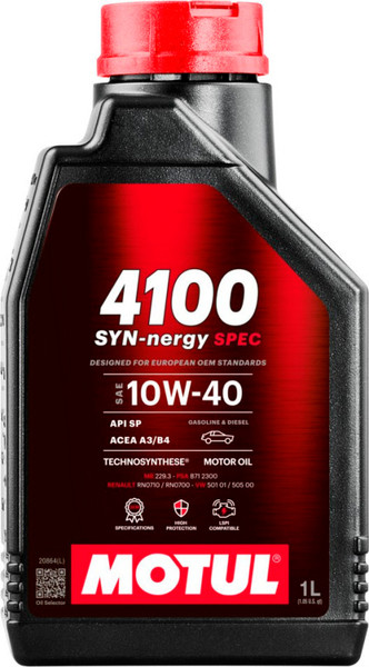Изображение товара Моторное масло Motul 4100 Syn-nergy Spec 10W40 / 112890 (1л)