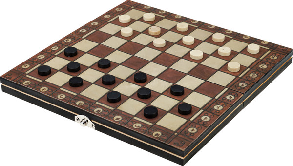 Изображение товара Набор настольных игр No Brand 3в1 Шахматы с магнитом, шашки без магнита, нарды / P00032