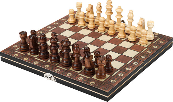 Изображение товара Набор настольных игр No Brand 3в1 Шахматы с магнитом, шашки без магнита, нарды / P00032