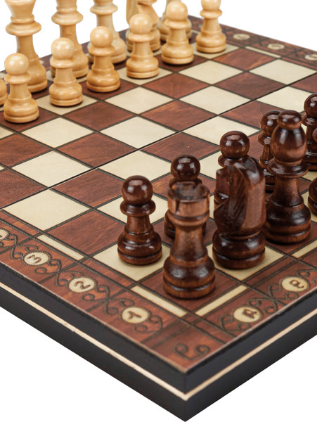 Изображение товара Набор настольных игр No Brand 3в1 Шахматы с магнитом, шашки без магнита, нарды / P00032