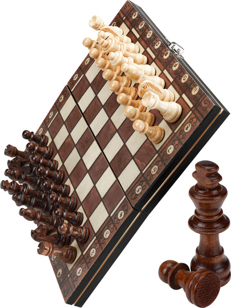 Изображение товара Набор настольных игр No Brand 3в1 Шахматы с магнитом, шашки без магнита, нарды / P00032