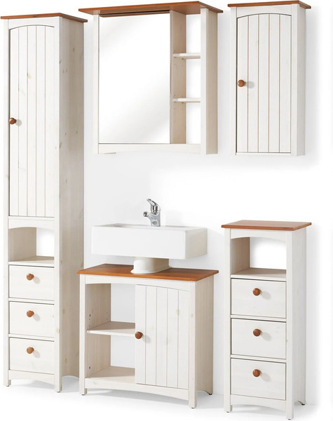 Изображение товара Тумба под умывальник Dipriz Paula Д.1304.1 (белый воск/черри)