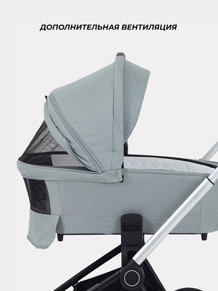 Изображение товара Детская универсальная коляска MOWbaby Zoom PU 3в1 / RA087 (Silver Green Tea)