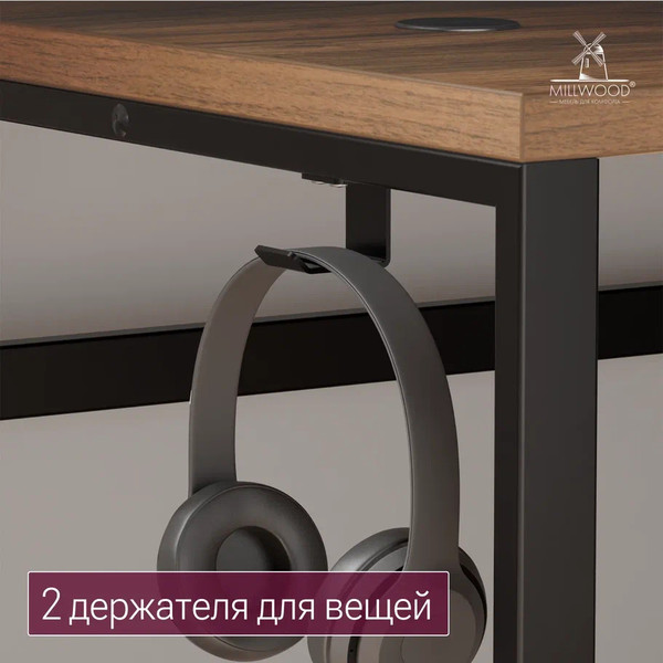 Изображение товара Компьютерный стол Millwood Каир Смарт 160x80x74.2 (дуб табачный Craft/металл черный)