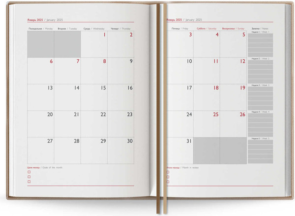 Изображение товара Ежедневник Escalada Илон Маск. Кассандра 2025 / 67004 (176л, бежевый)