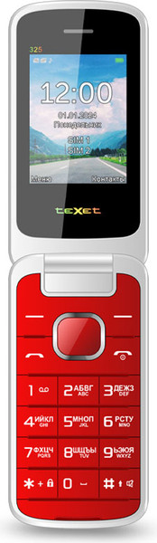 Изображение товара Мобильный телефон Texet TM-325 (гранатовый)