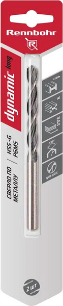 Изображение товара Сверло Rennbohr По металлу Dinamic-Long Р9М3 4.5х126мм / 669045