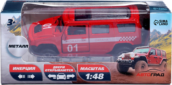 Изображение товара Масштабная модель автомобиля Автоград Пожарная служба 667-3 / 6870351 (красный)