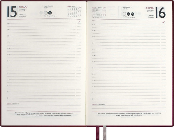 Изображение товара Ежедневник Escalada Нумерологический. Шиммер / 67001 (176л, бордовый)