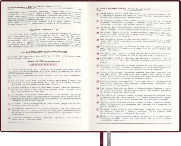 Изображение товара Ежедневник Escalada Нумерологический. Шиммер / 67001 (176л, бордовый)