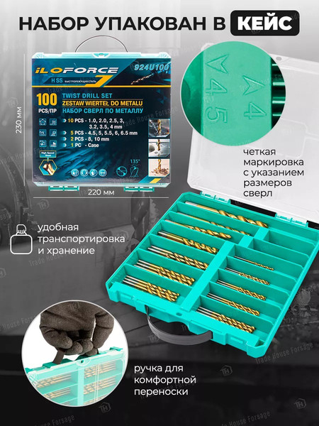 Изображение товара Набор сверл ILOforce IF-924U100