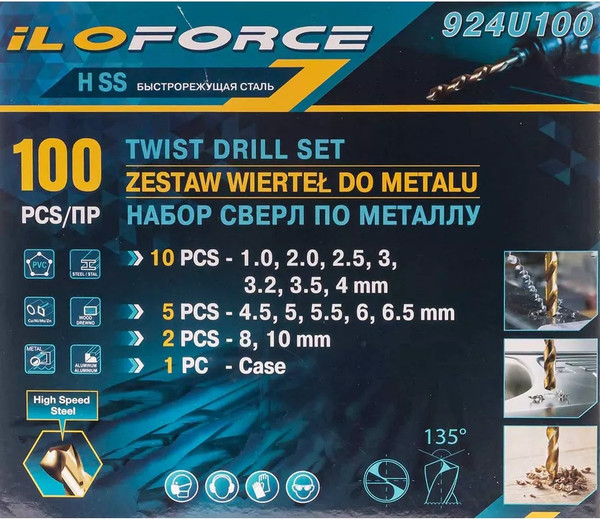 Изображение товара Набор сверл ILOforce IF-924U100