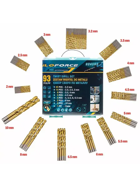 Изображение товара Набор сверл ILOforce IF-924U93 (58830)