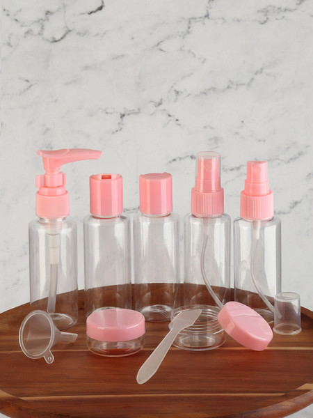 Изображение товара Набор флаконов для косметики Onlytop 7583966 (прозрачный/розовый)