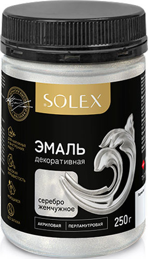 Изображение товара Эмаль декоративная Solex Жемчужное серебро (250г)