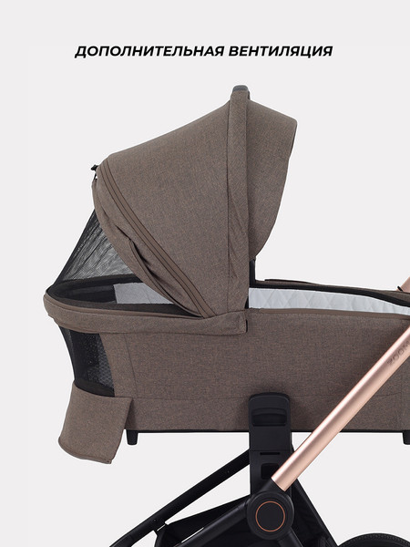 Изображение товара Детская универсальная коляска MOWbaby Zoom PU 3в1 / RA087 (Gold Cacao Brown)