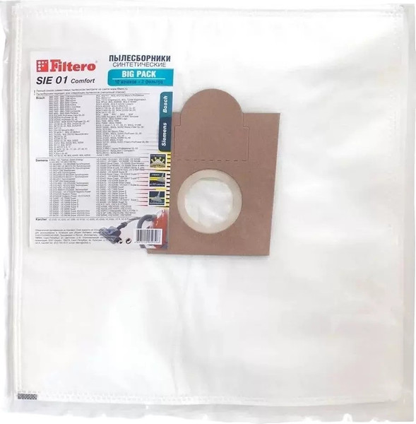 Изображение товара Комплект пылесборников для пылесоса Filtero SIE 01 Comfort Big Pack (10шт)