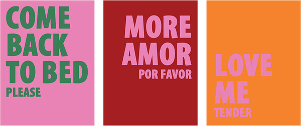 Изображение товара Постеры Вещицы Любовь Sof-03 (3шт, красный/розовый/оранжевый)