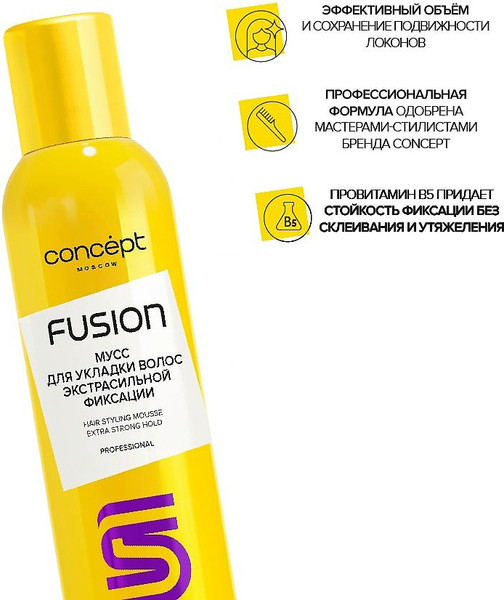 Изображение товара Мусс для укладки волос Concept Fusion экстрасильной фиксации (300мл)