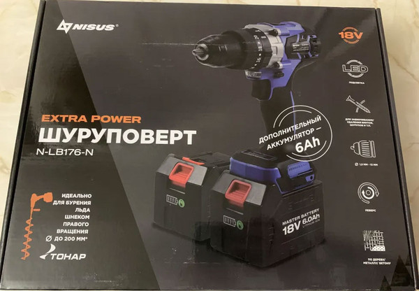 Изображение товара Аккумуляторная дрель-шуруповерт Nisus N-LB176-N