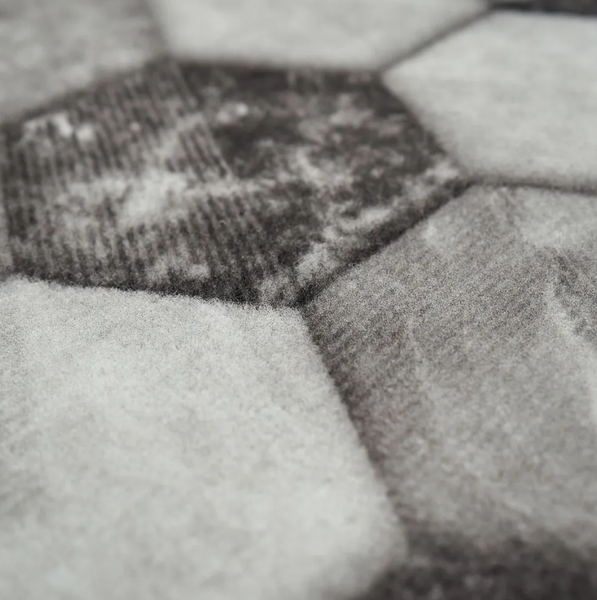 Изображение товара Коврик Shahintex Icarpet Print антискользящий 128 Соты Мрамор 100x150 / 827657 (черный/серый)