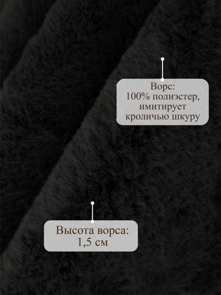 Изображение товара Коврик Shahintex Меховой 50x88 / 819126 (блэкглама 01)