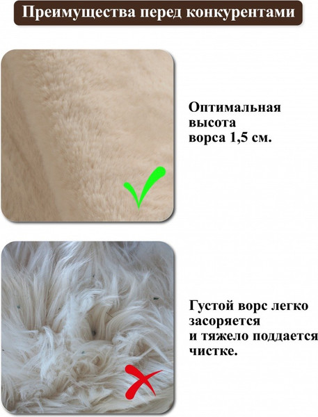 Изображение товара Коврик Shahintex Меховой 50x88 / 819126 (блэкглама 01)