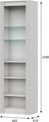 Изображение товара Шкаф с витриной SV-мебель МС Гамма 20 К №4 (ясень анкор светлый/сандал светлый)