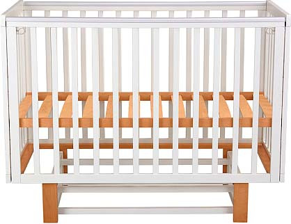 Изображение товара Детская кроватка Polini Kids Simple 341 с маятником / 0003167-11 (белый/бук)