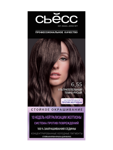 Изображение товара Крем-краска для волос Сьёсс Стойкое окрашивание тон 6.55