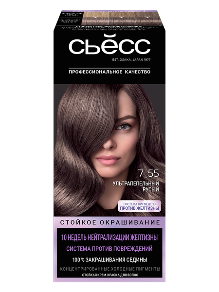 Изображение товара Крем-краска для волос Сьёсс Стойкое окрашивание тон 7.55