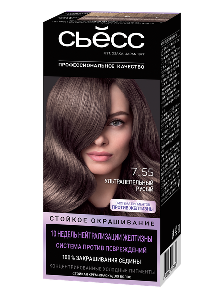 Изображение товара Крем-краска для волос Сьёсс Стойкое окрашивание тон 7.55