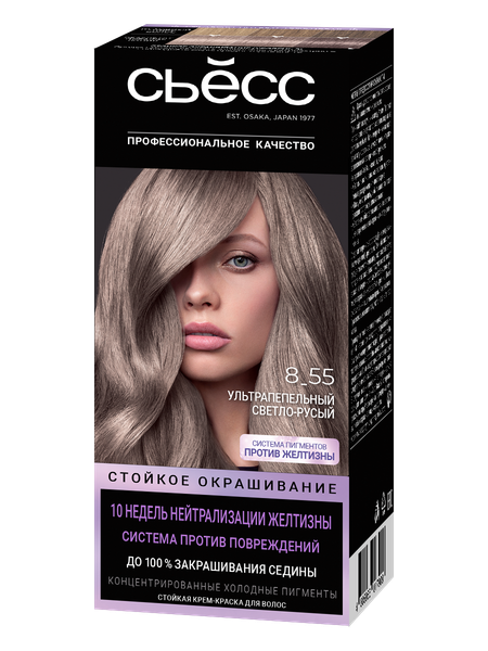 Изображение товара Крем-краска для волос Сьёсс Стойкое окрашивание тон 8.55