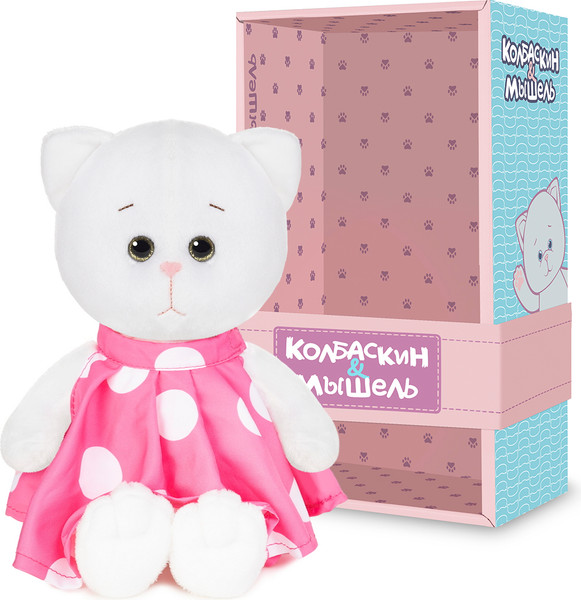 Изображение товара Мягкая игрушка Колбаскин & Мышель Мышель в розовом платье в горошек / MT-MRT-КМ-0320248-20