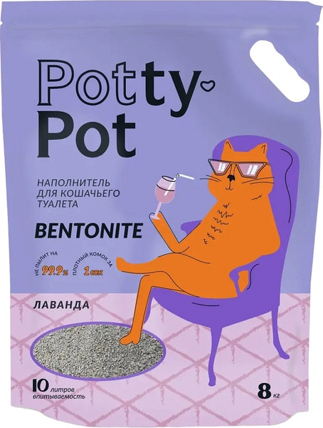 Изображение товара Наполнитель для туалета Potty-Pot Лаванда (10л/8кг)