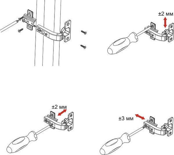 Изображение товара Петля мебельная AKS Под фальшпанель 90° с пружиной 45мм h2 slide-on / 23 752